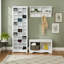 Armoire de rangement blanche pour vestibule (armoire à chaussures), 36 compartiments à chaussures