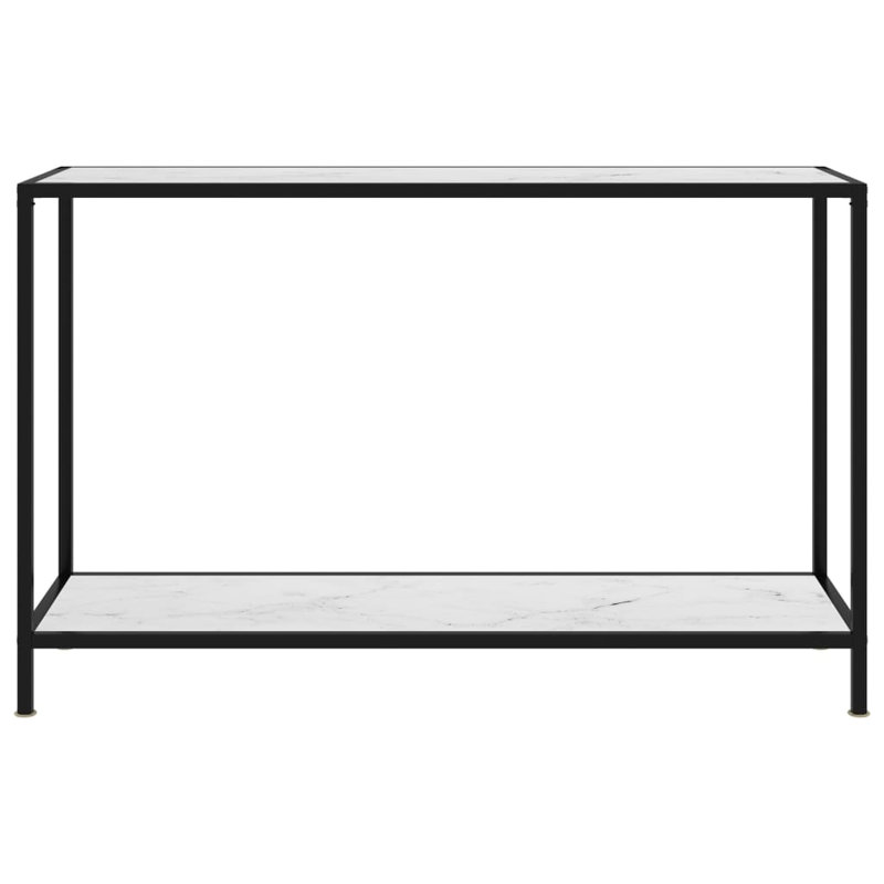 Cavallo Glass Top Console Table, 75 H x 120 W x 35 D cm, White