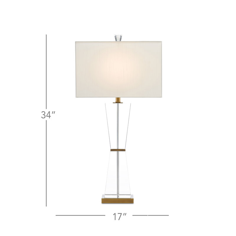 Lampe de table 34 po transparent/laiton antique laelia