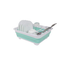 Masirs Pop-Up Collapsible Dish Drying Rack: Convenient Storage, Drains into  Sink, Eight Large Plate Capacity, Sectional Cutlery and Utensil