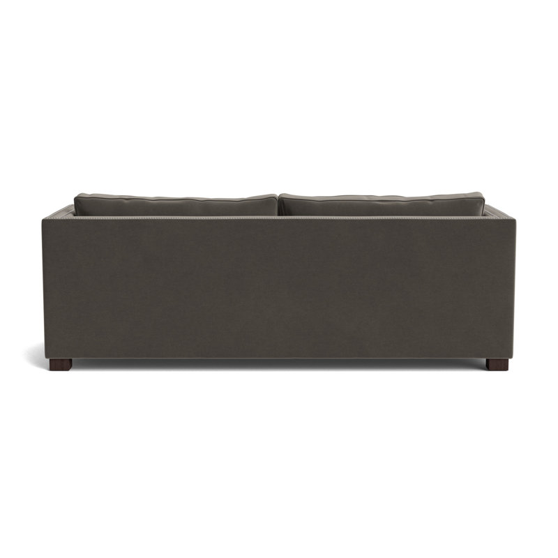 Keaton With Nails 94 Sofa, Brushed Nickel, Java, Performance Velvet - Graphite
