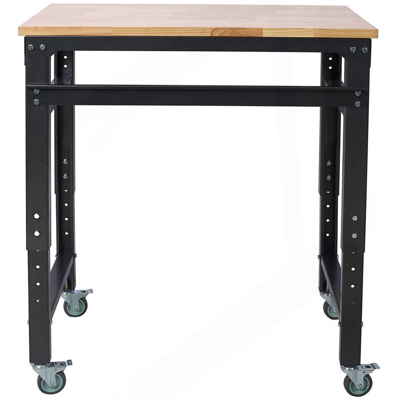 Rolling Workbench, Adjustable Height Workshop Tool Bench, Writing Desk