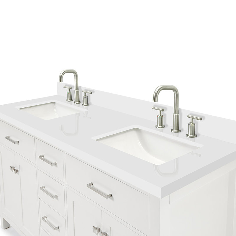 Ensemble de meuble-lavabo double 61 po Abbate, Blanc
