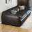 Black Genuine Leather Modular Sofa cushion Loveseat