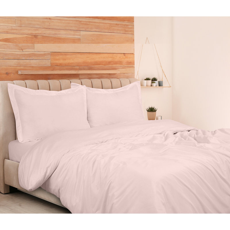 Literie , Housse de couette simple + 1 taie d'oreiller, Rose