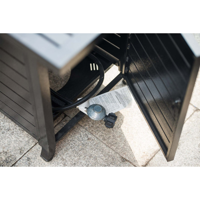 Rectangle Steel Propane Smokeless Fire Pit, Black