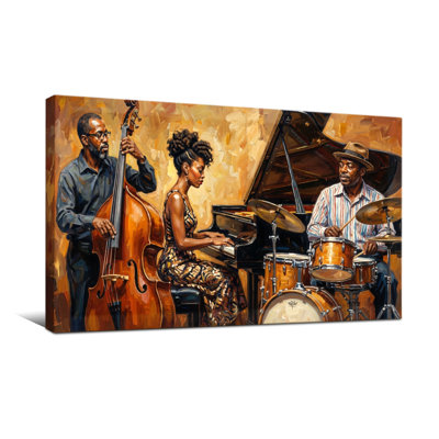 Abstract Jazz Musicians Playing Instruments Together