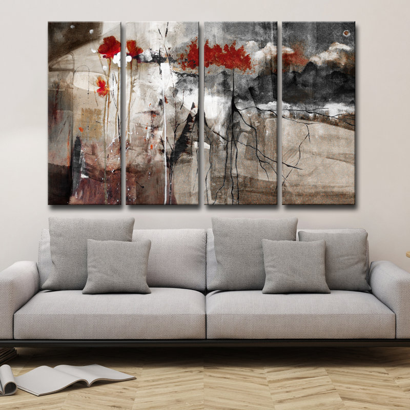 « abstract », ensemble de 4 reproductions d’art sur toiles