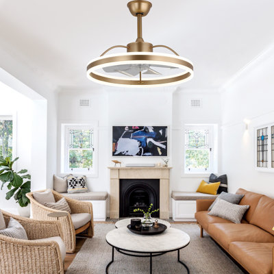 24" Smart Dimmable LED Ceiling Fan with Light, Remote & APP Control, Adjustable Color Temperature, 6-Speed Reversible for Living Room, Bedroom