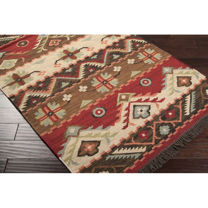 Provincetown Southwestern Flatweave Wool Multicolor Area Rug, Rectangle 2' x 3'