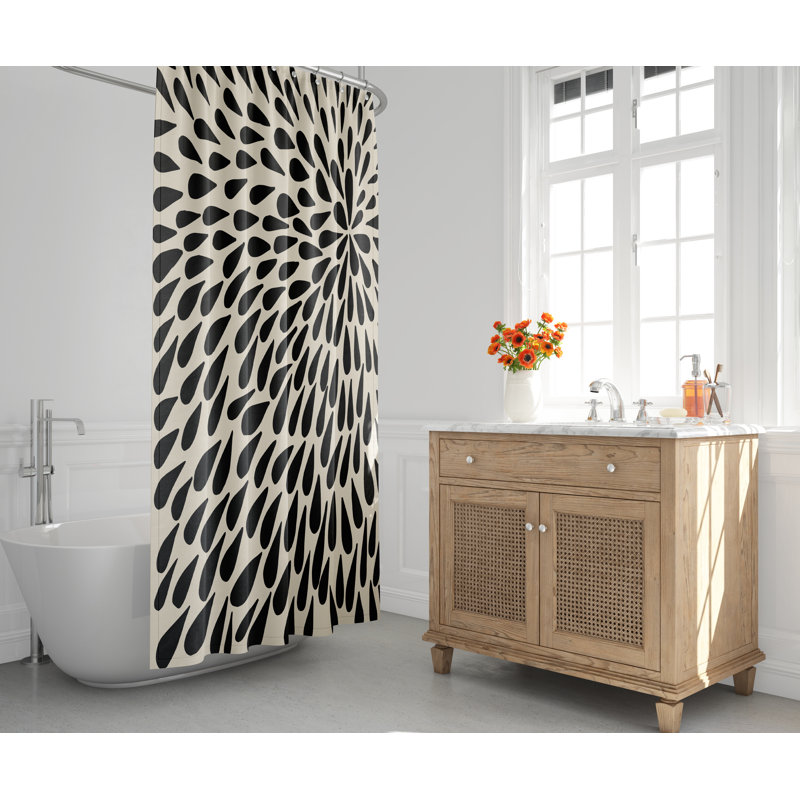 Rideau de douche, Noir / beige