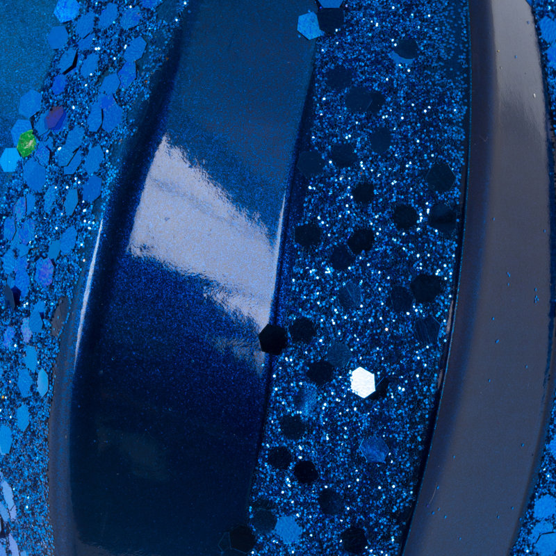 Ornement en forme de bonbon scintillant, H 8 po x l 8 po x P 8 po, Bleu