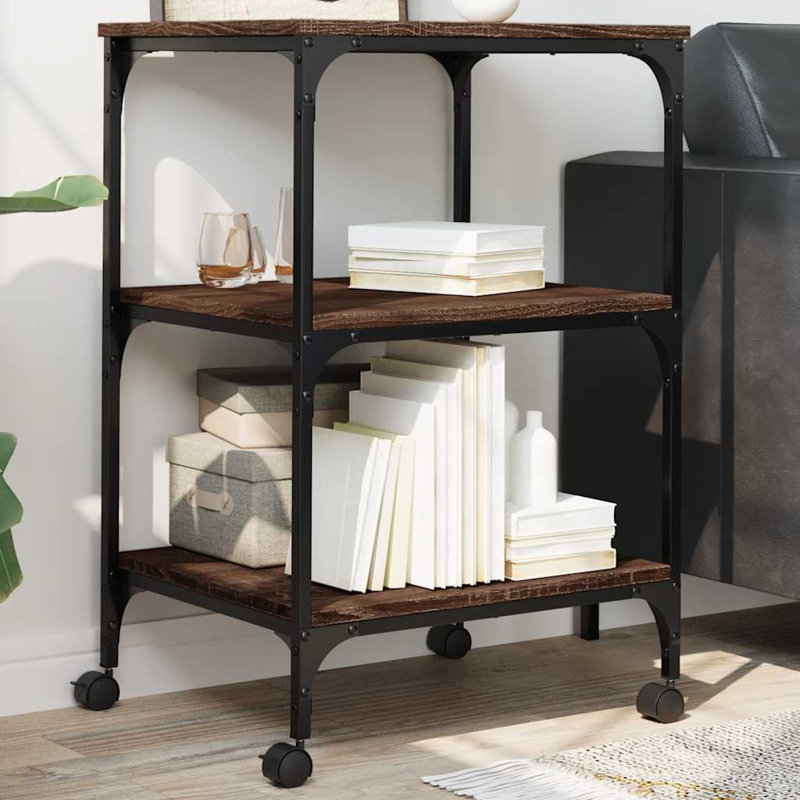 75cm H x 50cm W Printer Stand, Brown Oak
