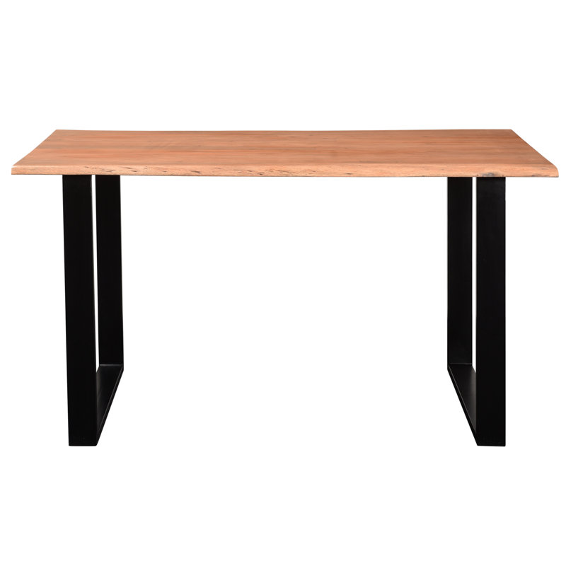 Farsund Dining Table, Light Acacia Limed, Black, H76 x L140 x W80cm