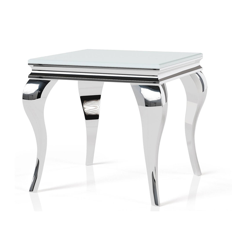 Table de bout 24 po l Glam, blanc, Blanc