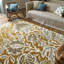 Wool Floral Area Rug in Gold-2044742225