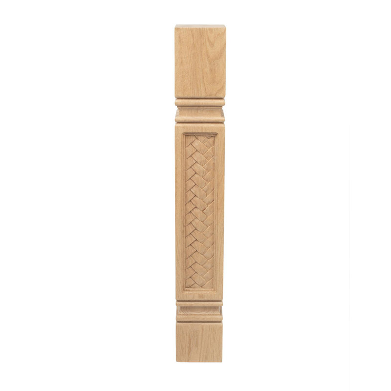 Unfinished Hard Maple Mission Weave Kitchen Island Leg 35.25"