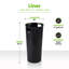 27 gallons Poubelle d'intérieur commerciale en acier inoxydable avec couvercle ouvert et doublure