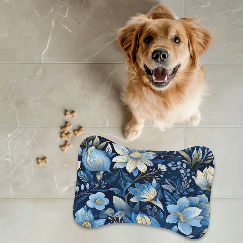 Tapis d'alimentation en os 1 pièce Indigo Blooms