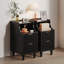 Table de chevet cannelée 11,8 "et table de chevet étroite avec 2 tiroirs-877194700