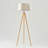 Emma 61 in. Mid-Century Modern LED Energy-Efficient Floor Lamp with Fabric Drum Shade and Tripod Wooden Legs-79261727