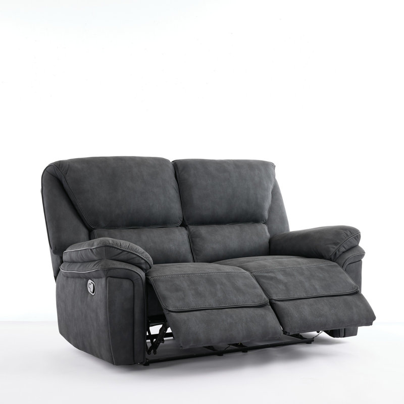 Fabric Reclining Sofa, 2 Seater, Dim Grey