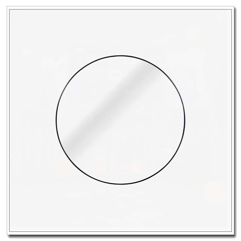 Metal Round Bathroom Mirror, Black