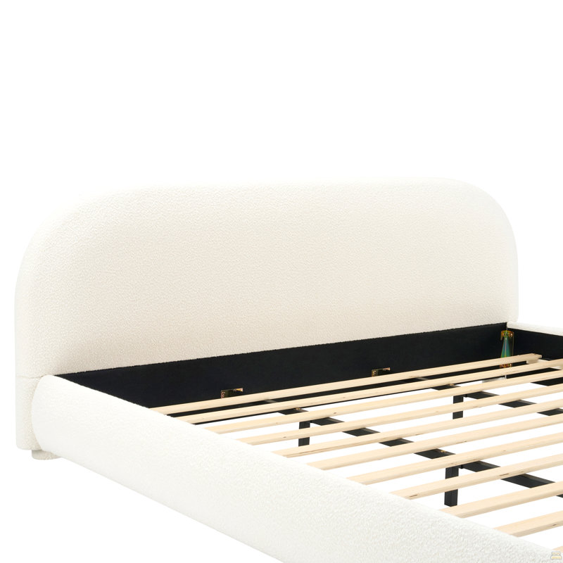 Lit tapissier en tissu, très grand, Cream