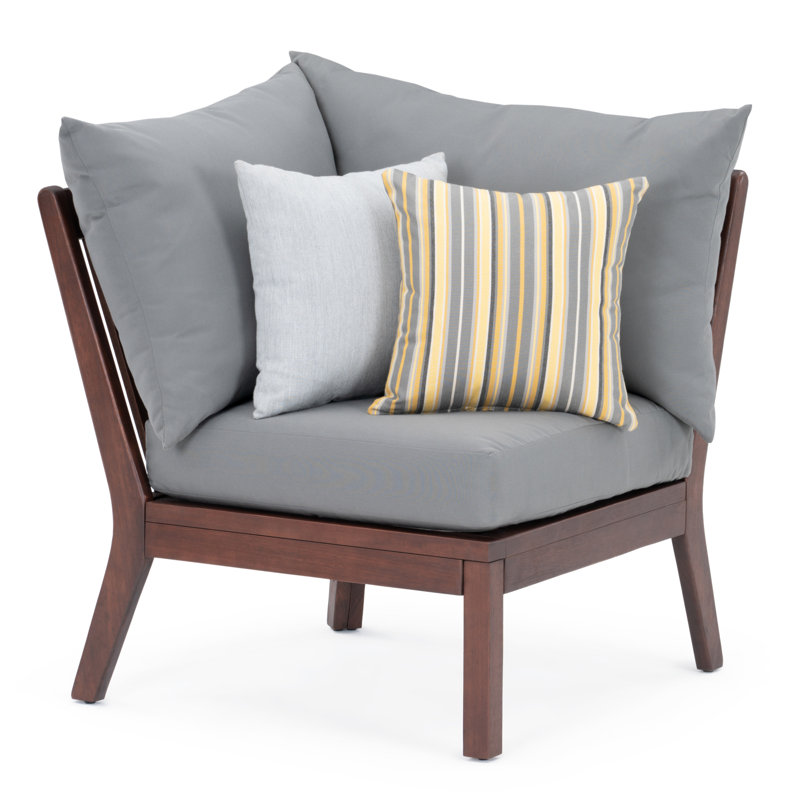 Minhaj Sunbrella Outdoor Corner Chair, Sunbrella Charcoal Gray