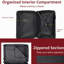 Valise rigide, valises légères et durables en ABS avec roues doubles, valise extensible 28 po à carreaux 28 po (rouge)