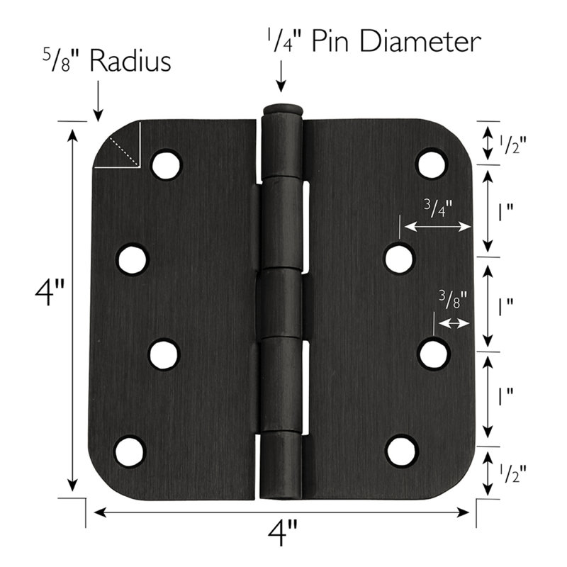 Oil-Rubbed Bronze 4-inch Steel Butterfly Door Hinges 9-Pack