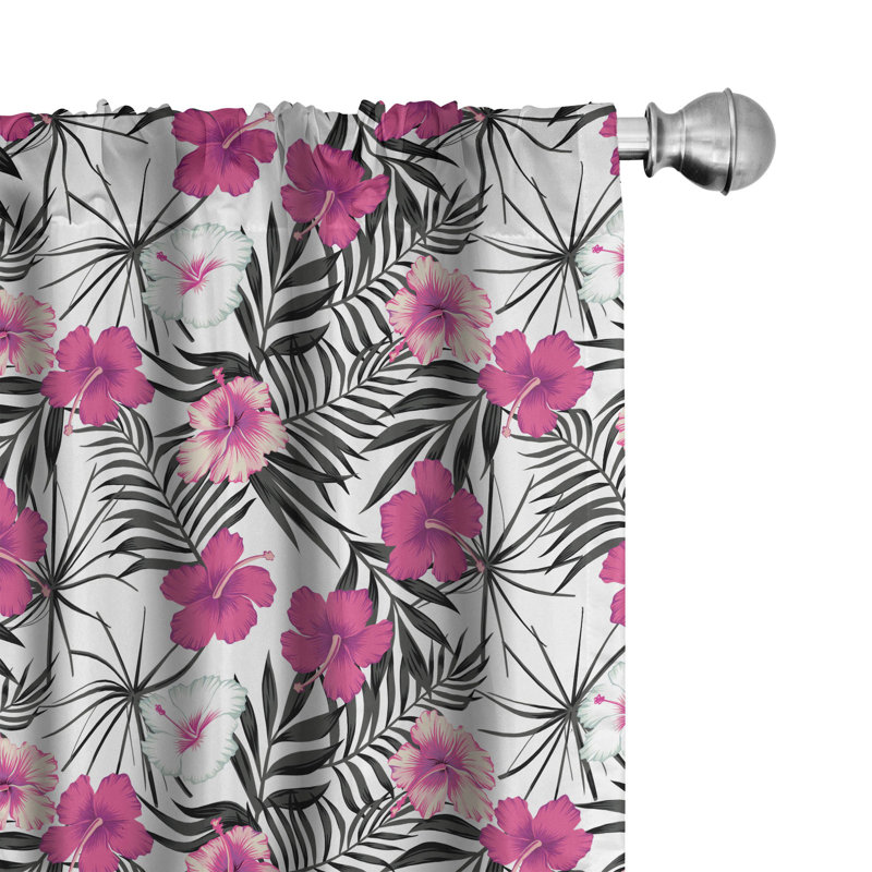 Floral Semi-Sheer Rod Pocket Curtain Panels, 28" x 84"