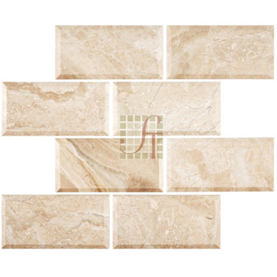 3 in. x 6 in. Polished Marble Tile
