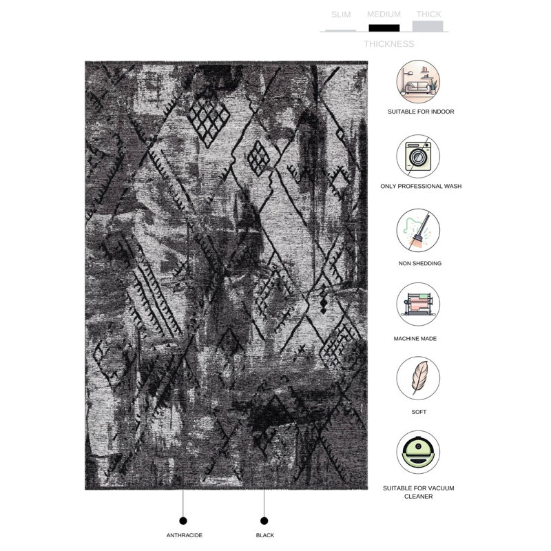 Sreyan Geometric Indoor Rug, Runner 3'2" x 6'7"