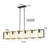 6-Light Dimmable Kitchen Island Linear Square / Rectangle Chandelier-267465898-267465901