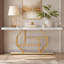 Table d'appoint 70,9 po, canapé doré moderne derrière le canapé avec rangement à 4 niveaux, table d'appoint en faux marbre blanc pour le salon, le couloir et l'entrée