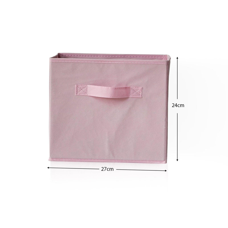 Rebrilliant Northville Fabric Decorative Basket, 24cm H x 24cm W x 24cm D, Pink