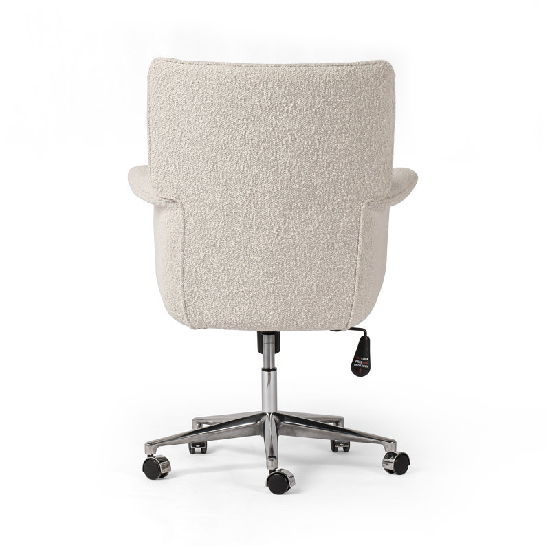Humphrey Swivel Executive Chair, Cream Boucle