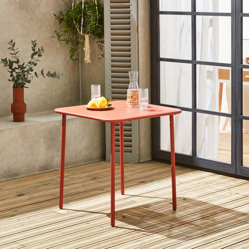 Pyrros Metal Dining Table, Terracotta