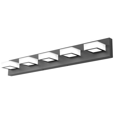 Éclairage pour meuble-lavabo noir à 5 lumières Toya