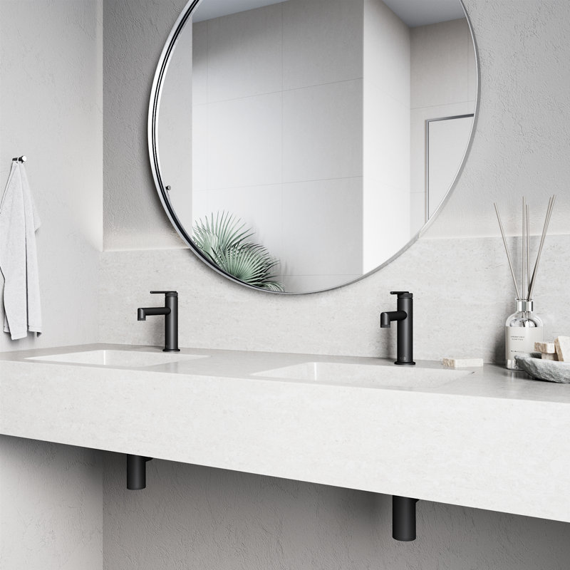 Robinet pour salle de bain à poignée simple Sterling, Noir mat