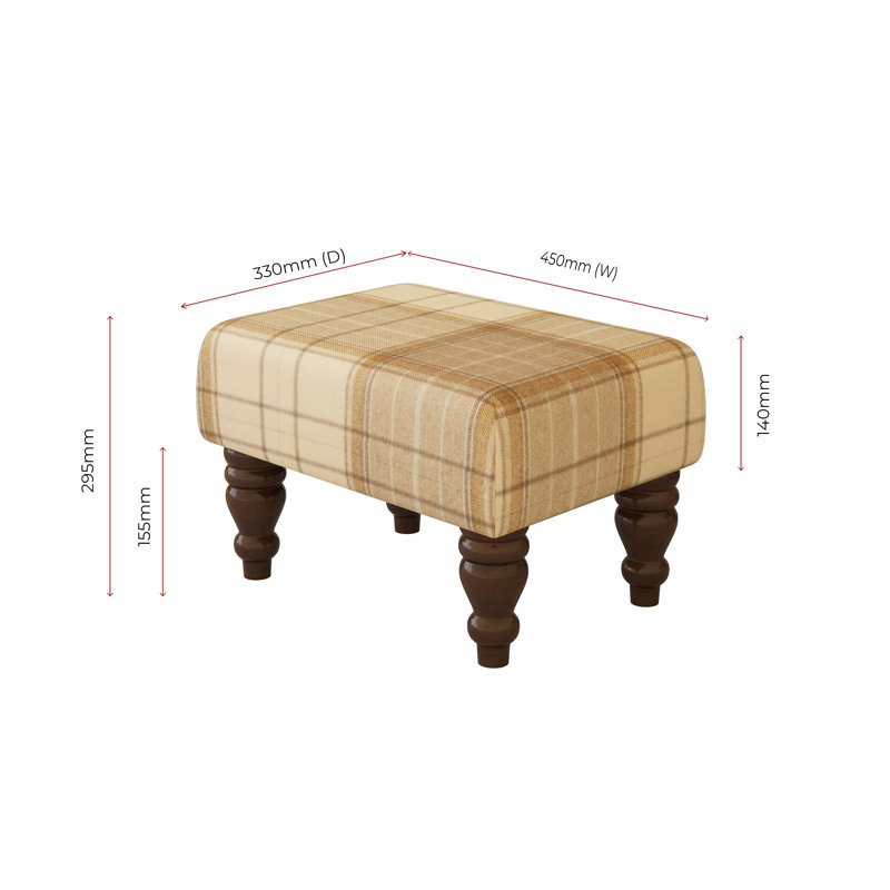 Manufactured Wood Accent Stool, Mahogany, Grey