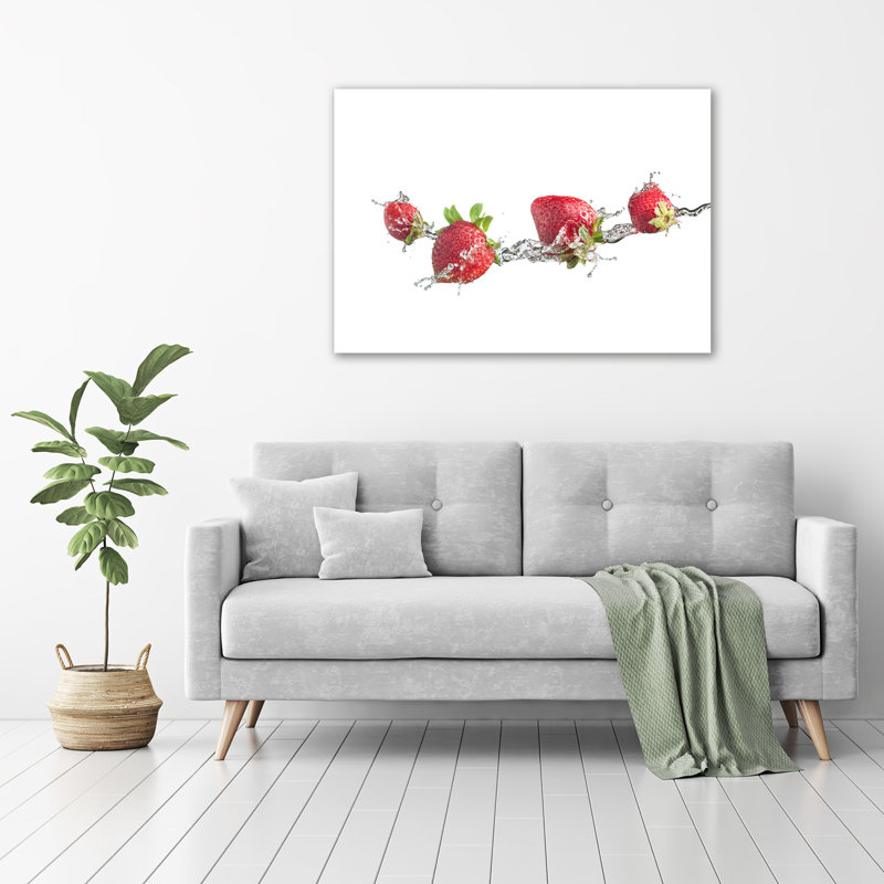 Strawberries And Water - Wrapped Canvas Print