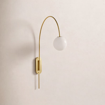Noemie Single Light Glass Dimmable Armed Sconce