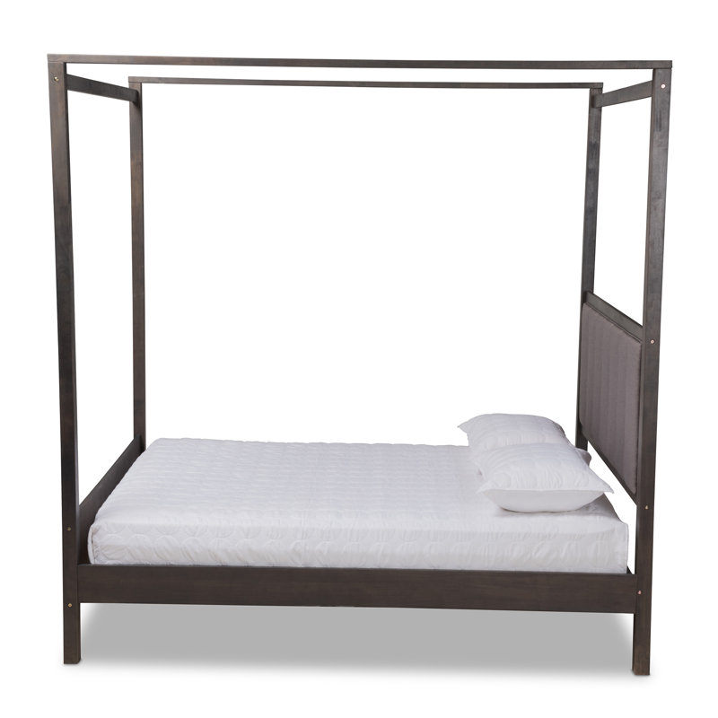 Ciarra Upholstered Canopy, King Bed, Gray/Green Gray 87.3'' H X 85.4'' L X 79.35'' W, King