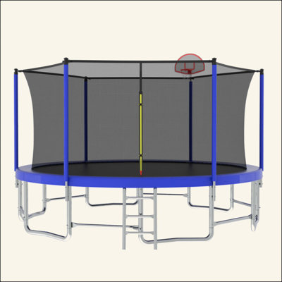 15FT For Kids Children With Safety Enclosure Net Outdoor Backyards Large Recreational Trampoline