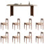 Simple retro rectangular dining table set