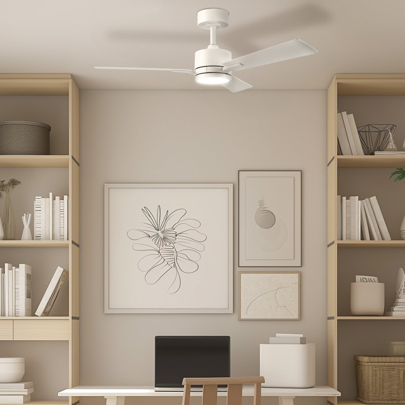 Ventilateur de plafond 42 po avec lumière DEL, télécommande, moteur à courant continu WhisperQuiet, 6 vitesses, pales réversibles