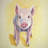 Solitary pig - 32"x32" art on canvas