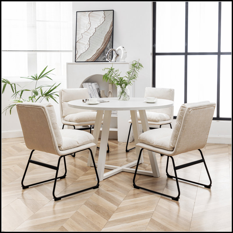 Ensemble de salle à manger 5 pièces, table à tréteaux et 4 chaises élégantes et confortables pour un repas élégant